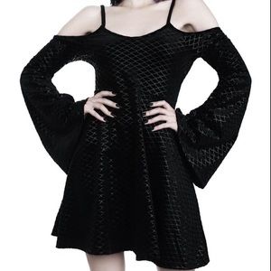 NWT KILLSTAR Black Sea velvet sorcerer dress
